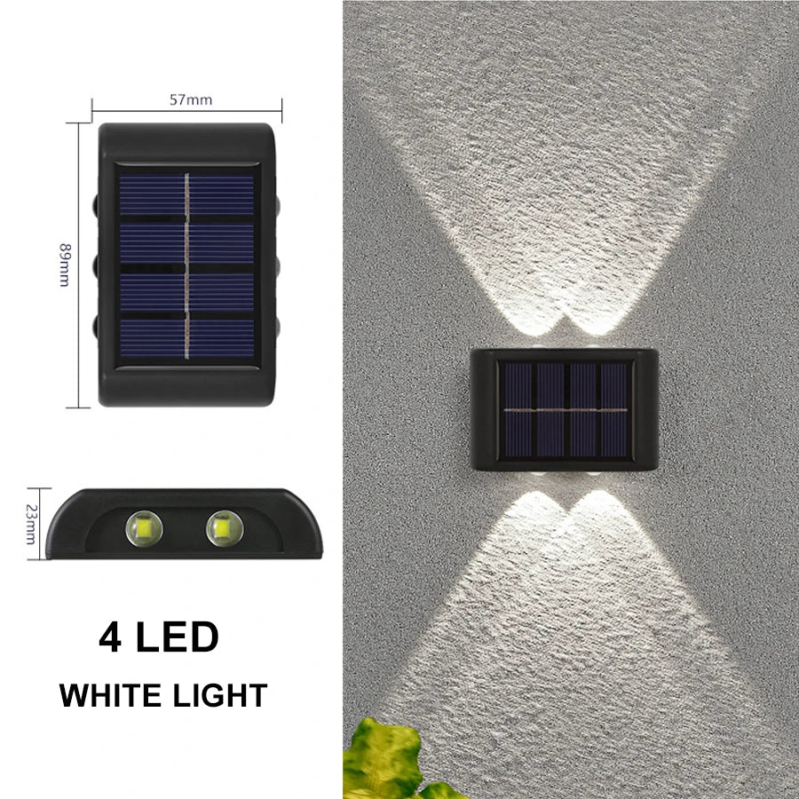 Solar Up And Down Double-headed High Brightness Wall Lights Garden Lights Door Sign Wall Lights Outdoor Waterproof Wall Washer