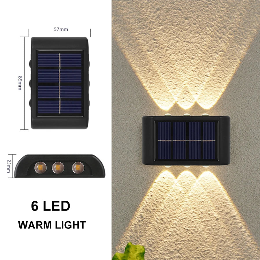 Solar Up And Down Double-headed High Brightness Wall Lights Garden Lights Door Sign Wall Lights Outdoor Waterproof Wall Washer